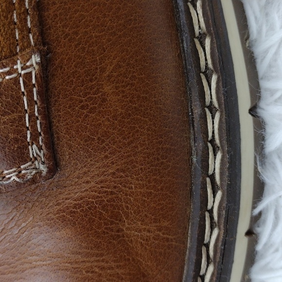 CREVO Drayton Chestnut Suede Leather Round Toe Hook Eyelet Lace Up Ankle Boot - Picture 15 of 16